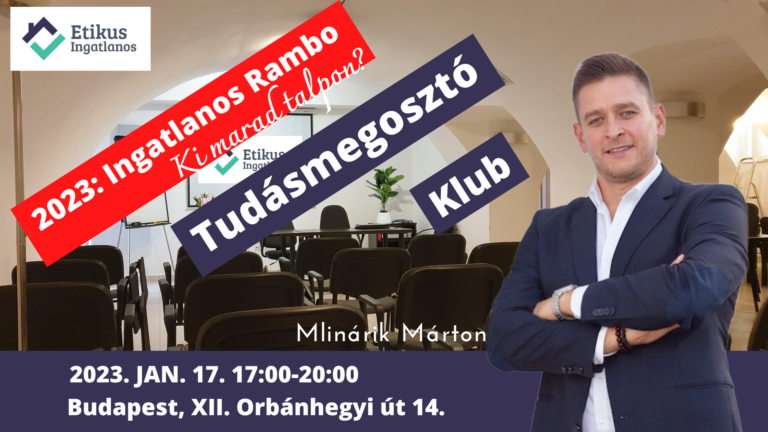 Read more about the article Zárt körű rendezvény: Etikus Ingatlanos Tudásmegosztó Klub 2023.01.17